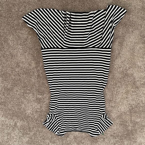 Ralph Lauren Sz PM petite medium striped flounce dress - Picture 4 of 11